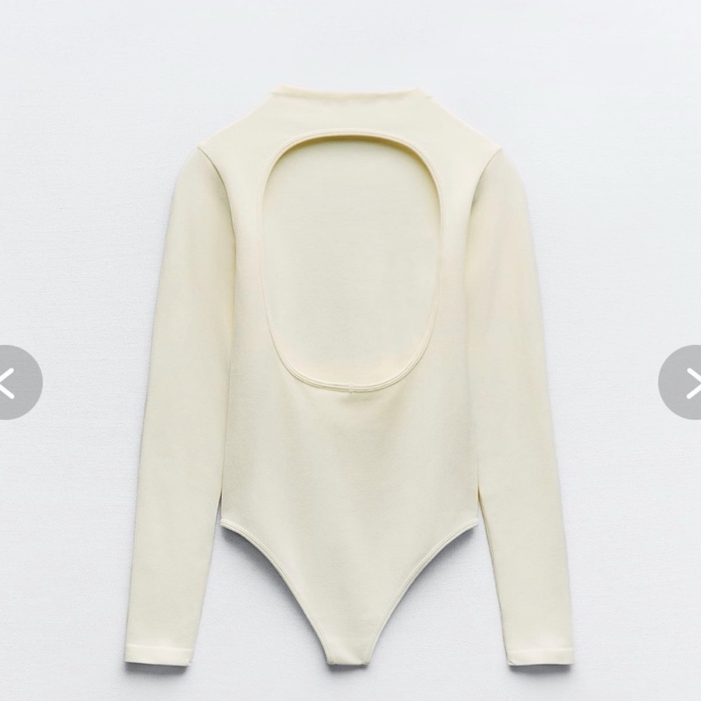 Cream Long Sleeve Bodysuit - Picture 2 of 3