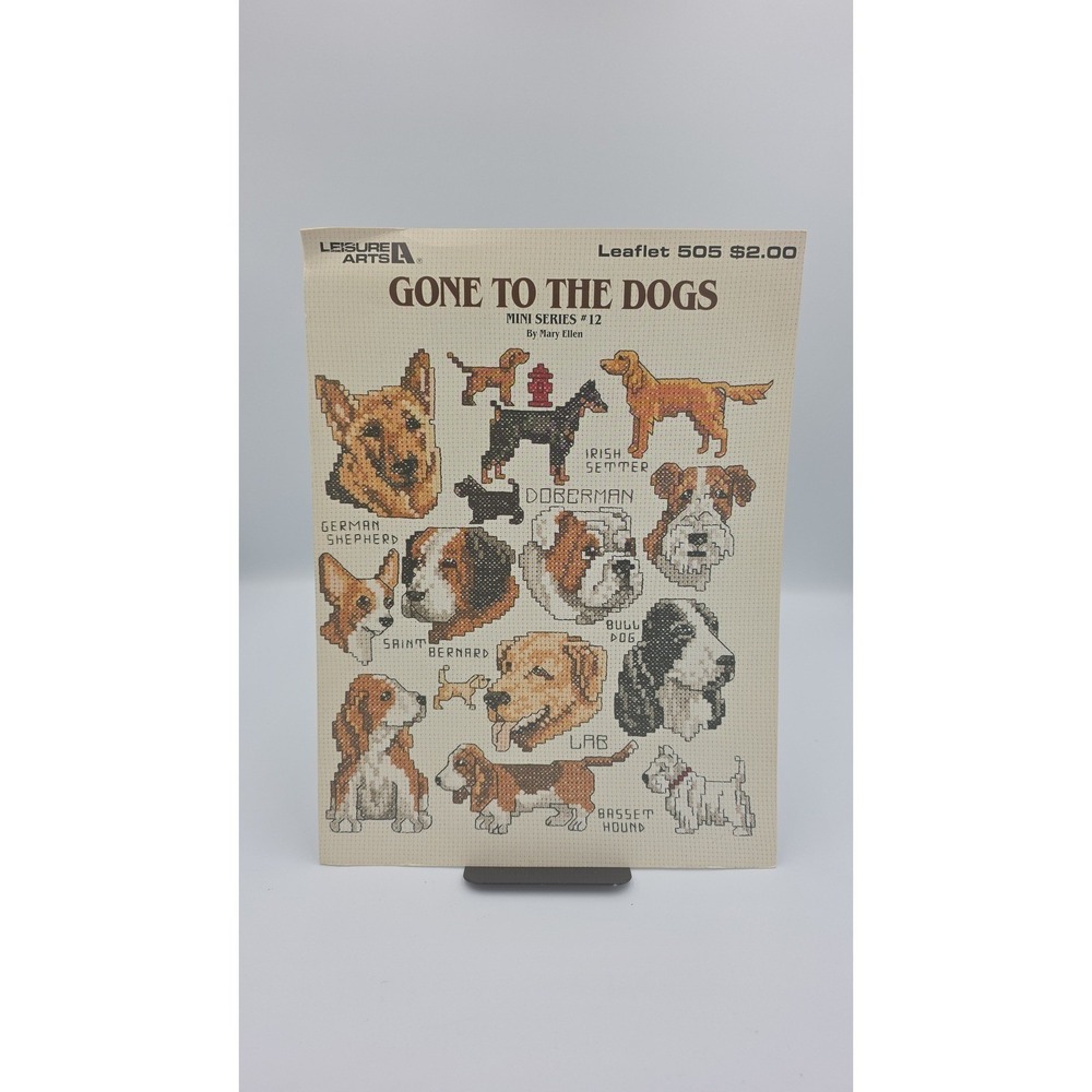 Gone to the Dogs, Mini Series 12, 1987, Leaflet 505 Cross Stitch Pattern