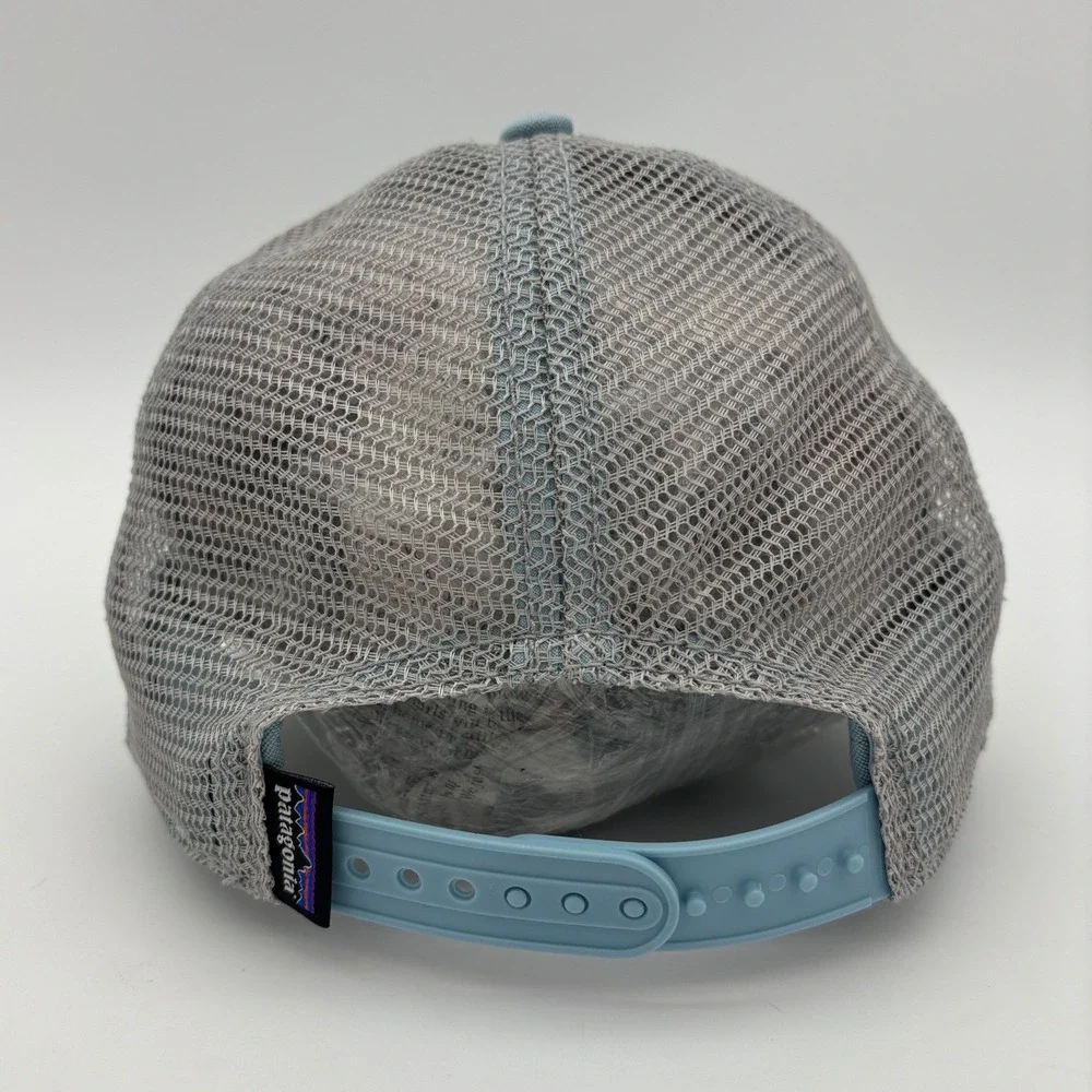 PATAGONIA Fitz Roy Bison Trucker Hat Cap Blue 6-Panel Adjustable Organic Cotton - Picture 7 of 11