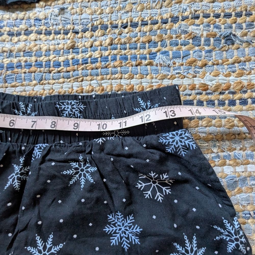 Black Snowflake Lace Trim Pajama Set S Winter-In-Summer Sleepwear Lightweight Co - Picture 7 of 10
