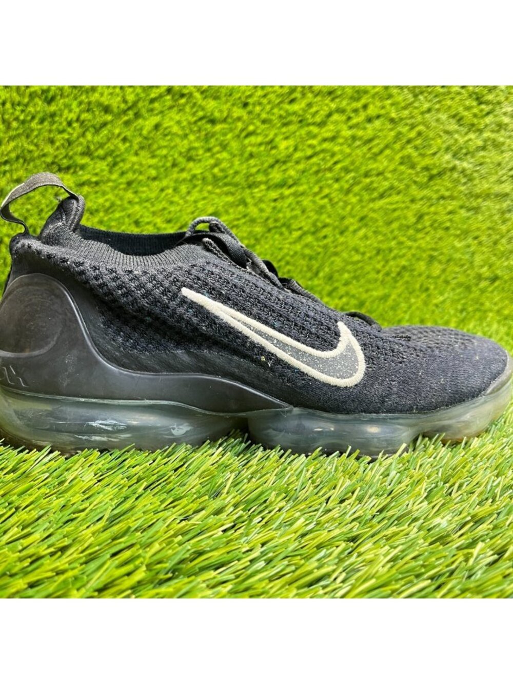 Nike Air VaporMax 2021 Flyknit Womens Size 7.5 Black Walking Shoes Sneakers