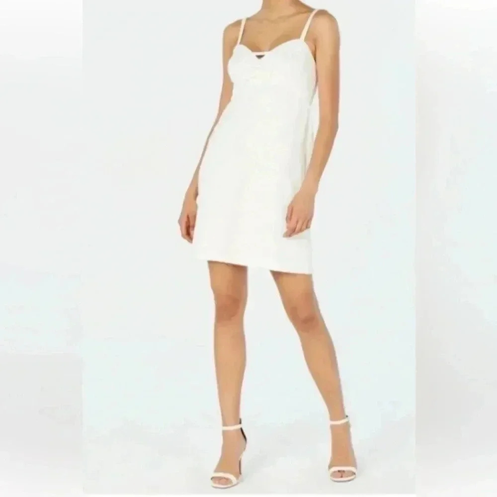 BETSEY JOHNSON OFF White/Ivory  SCUBA BOW DRESS size  12