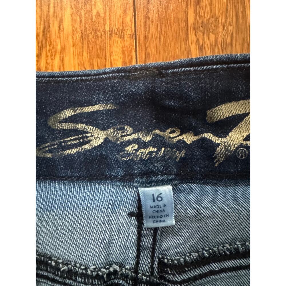Seven7 Tummyless High Rise Bootcut Jeans Dark Wash Size 16 - Picture 2 of 8