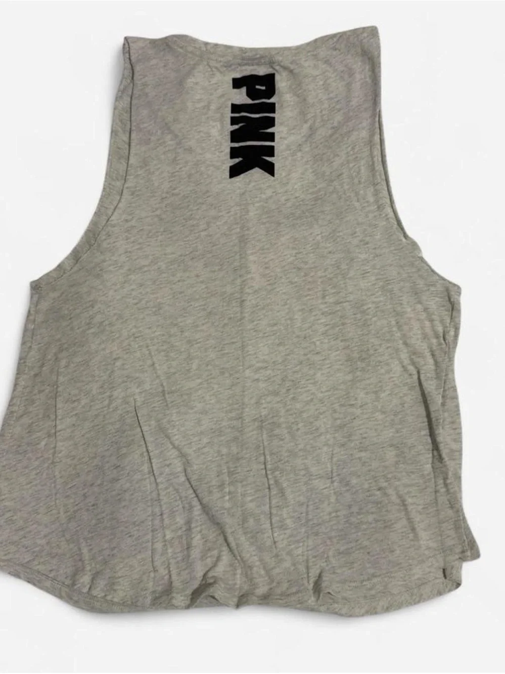 PINK Victoria's Secret Gray Tank with Red, Silver & Blue Sequin Flag - Picture 3 of 3