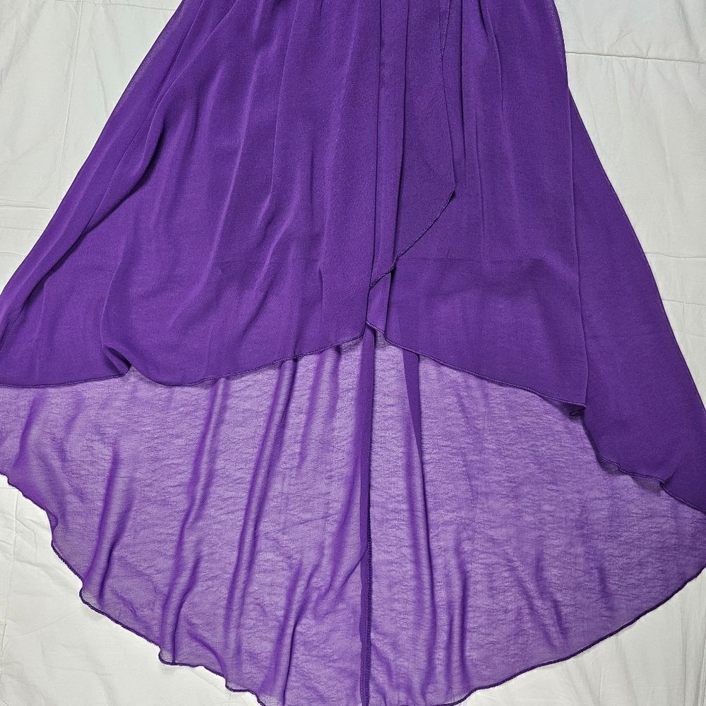 City Triangles Purple Strapless Sequin High Low Prom Dress Juniors Size 5 - Picture 5 of 10