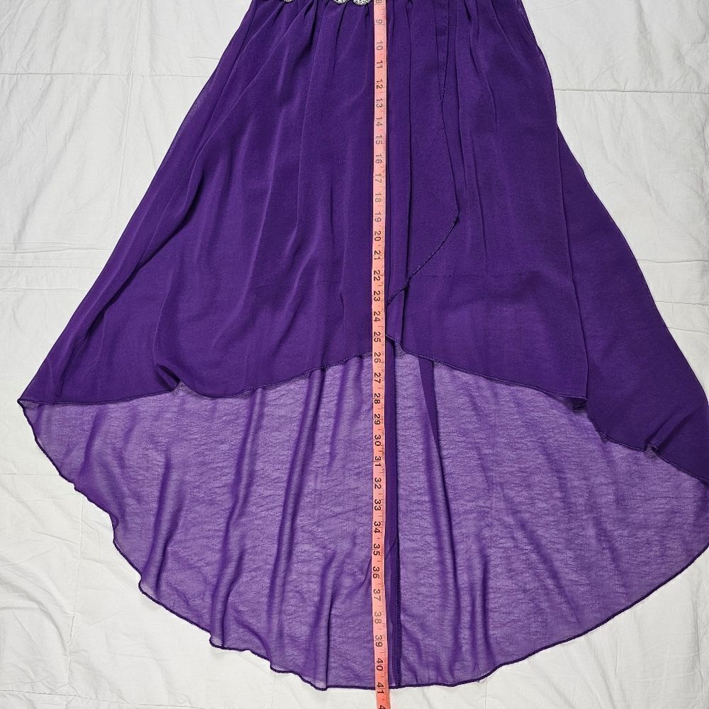 City Triangles Purple Strapless Sequin High Low Prom Dress Juniors Size 5 - Picture 10 of 10