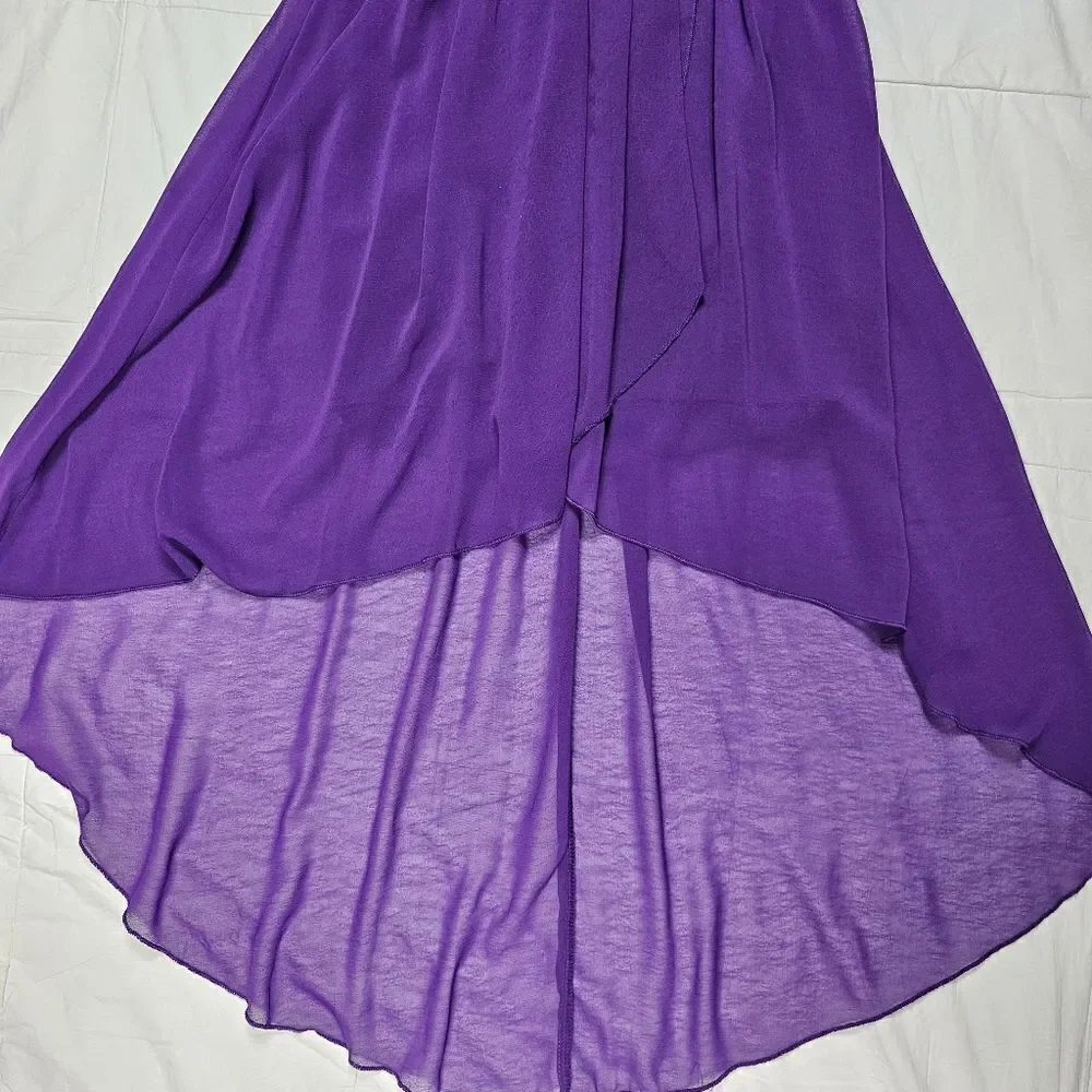 City Triangles Purple Strapless Sequin High Low Prom Dress Juniors Size 5‎ - Picture 5 of 10