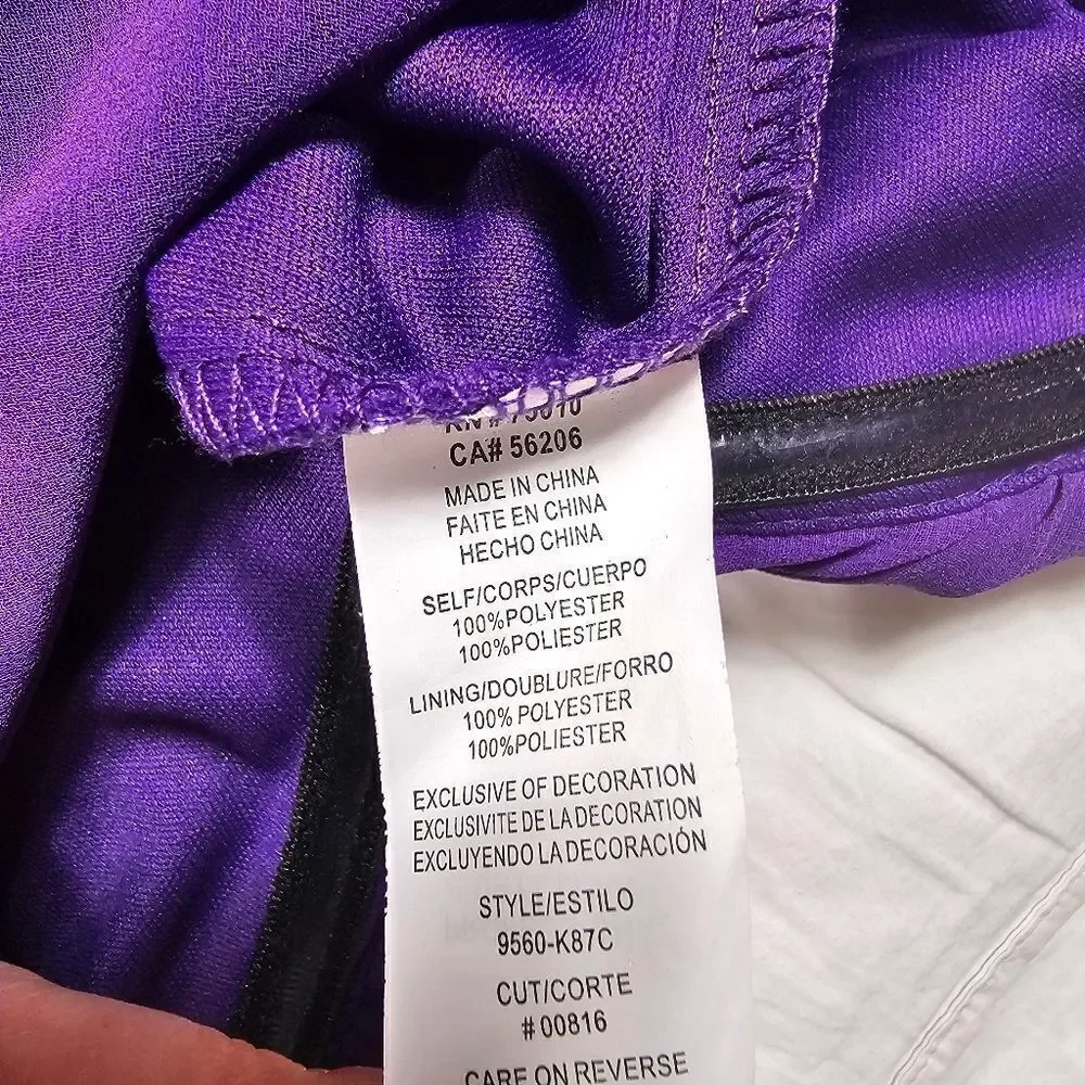 City Triangles Purple Strapless Sequin High Low Prom Dress Juniors Size 5‎ - Picture 6 of 10