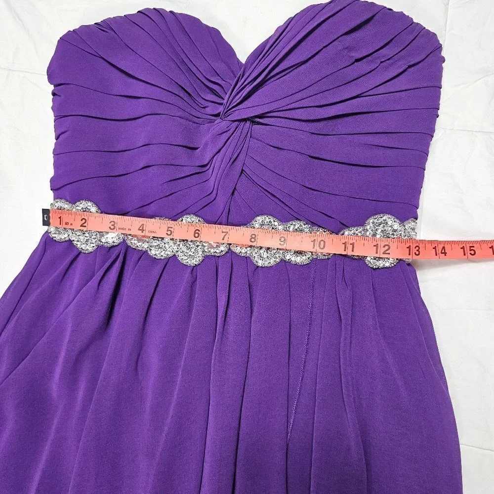 City Triangles Purple Strapless Sequin High Low Prom Dress Juniors Size 5‎ - Picture 9 of 10