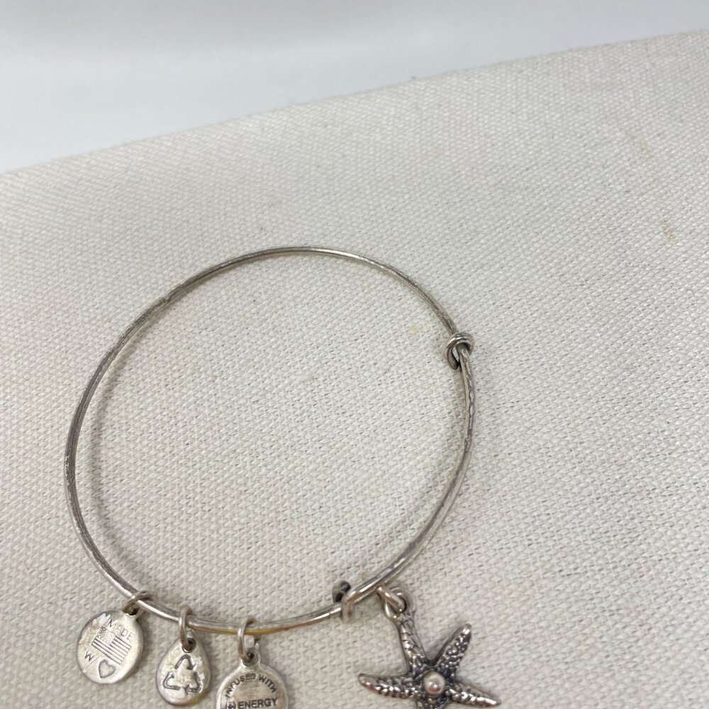 Alex and Ani Starfish Charm Bangle Bracelet Expandable Beach Summer Silver-Tone - Picture 4 of 6