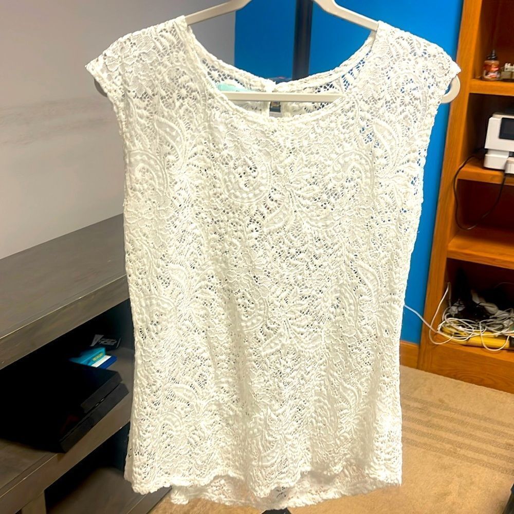 Maurice’s lace top, women’s large, cream