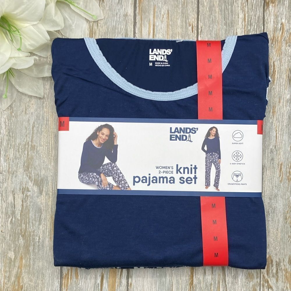 Lands’ End Women’s Knit Pajama Lounge 2-Piece Set Size M