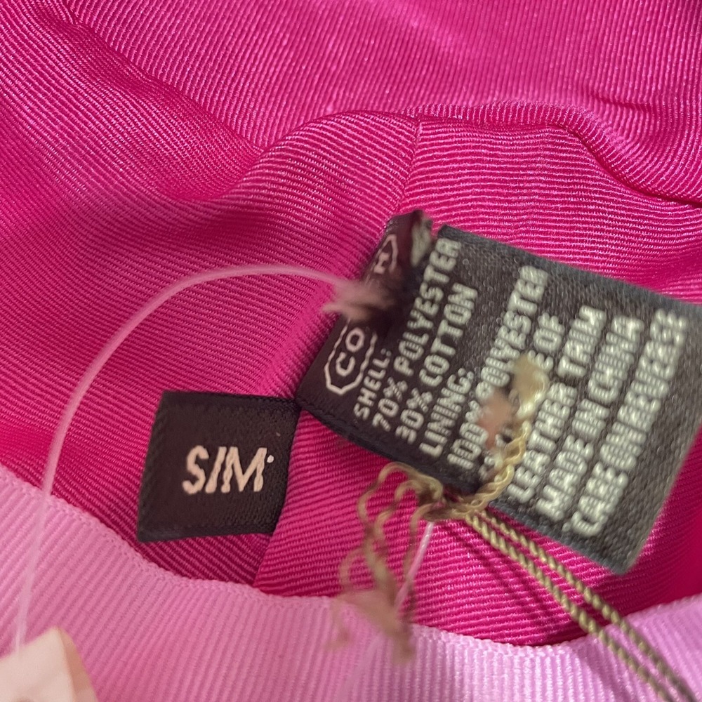 Vtg Coach Women Kids‎ Girls Signature Monogram Bucket Hat Pink Trim Logo Sz S/M - Picture 8 of 10