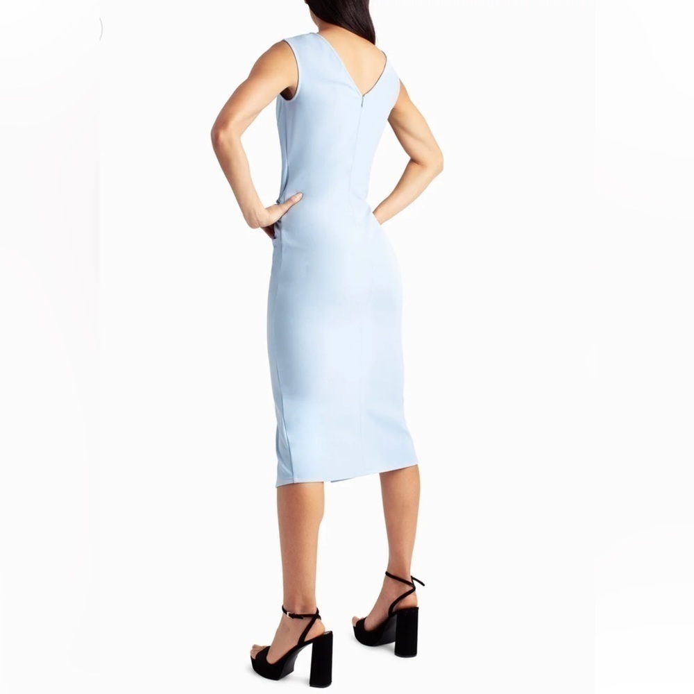 NWT Nicole Miller Ella Crepe Ruched Wren Midi Dress Size 6 - Picture 2 of 15