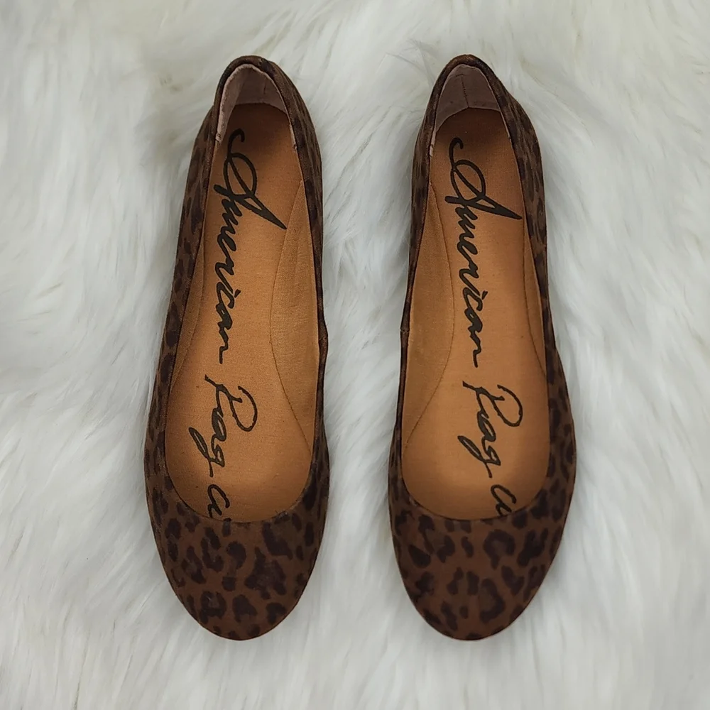 American Rag Ellie Leopard Ballet Flats Slip Ons - Picture 8 of 16