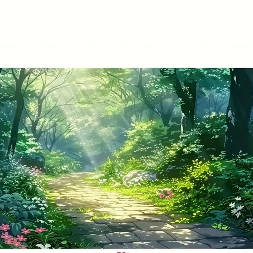 Wall Mural Forest Flowers Trees Sunrays 59 x 39 - Picture 5 of 7