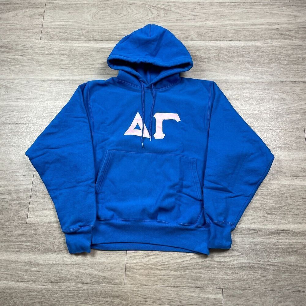 Champion Hoodie Mens Small Blue Reverse Weave Heavy Fleece