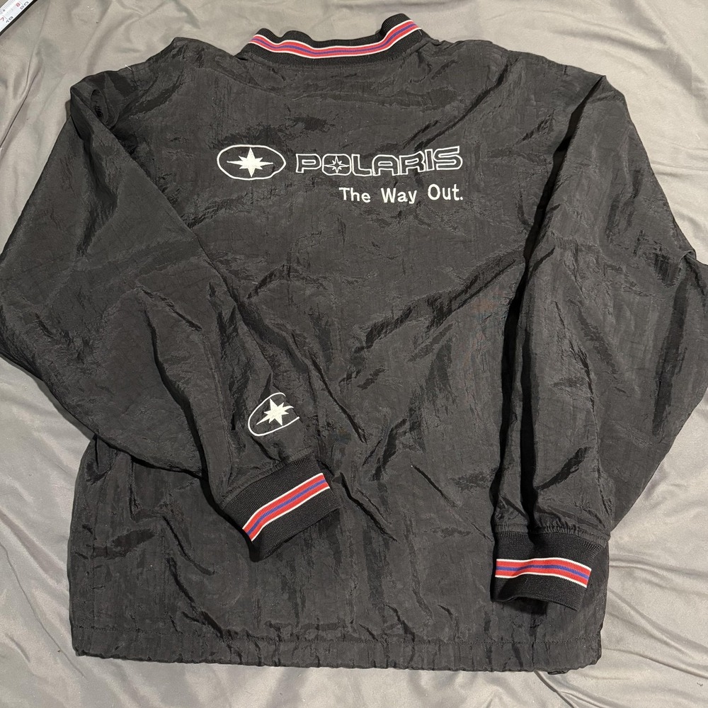 Pure Polaris Jacket Mens S Black Pullover Windbreaker The Way Out Logo Riding - Picture 5 of 5