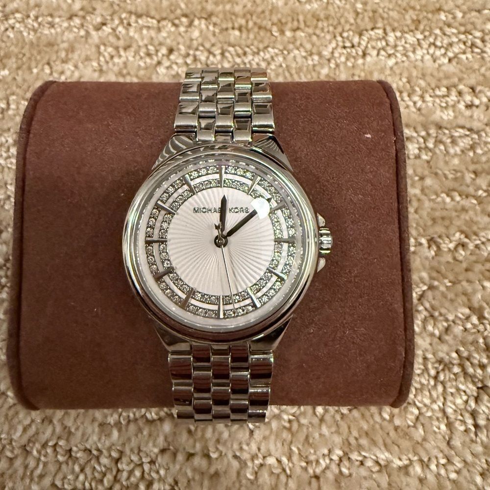Michael Kors Women’s Silver Watch with Gems