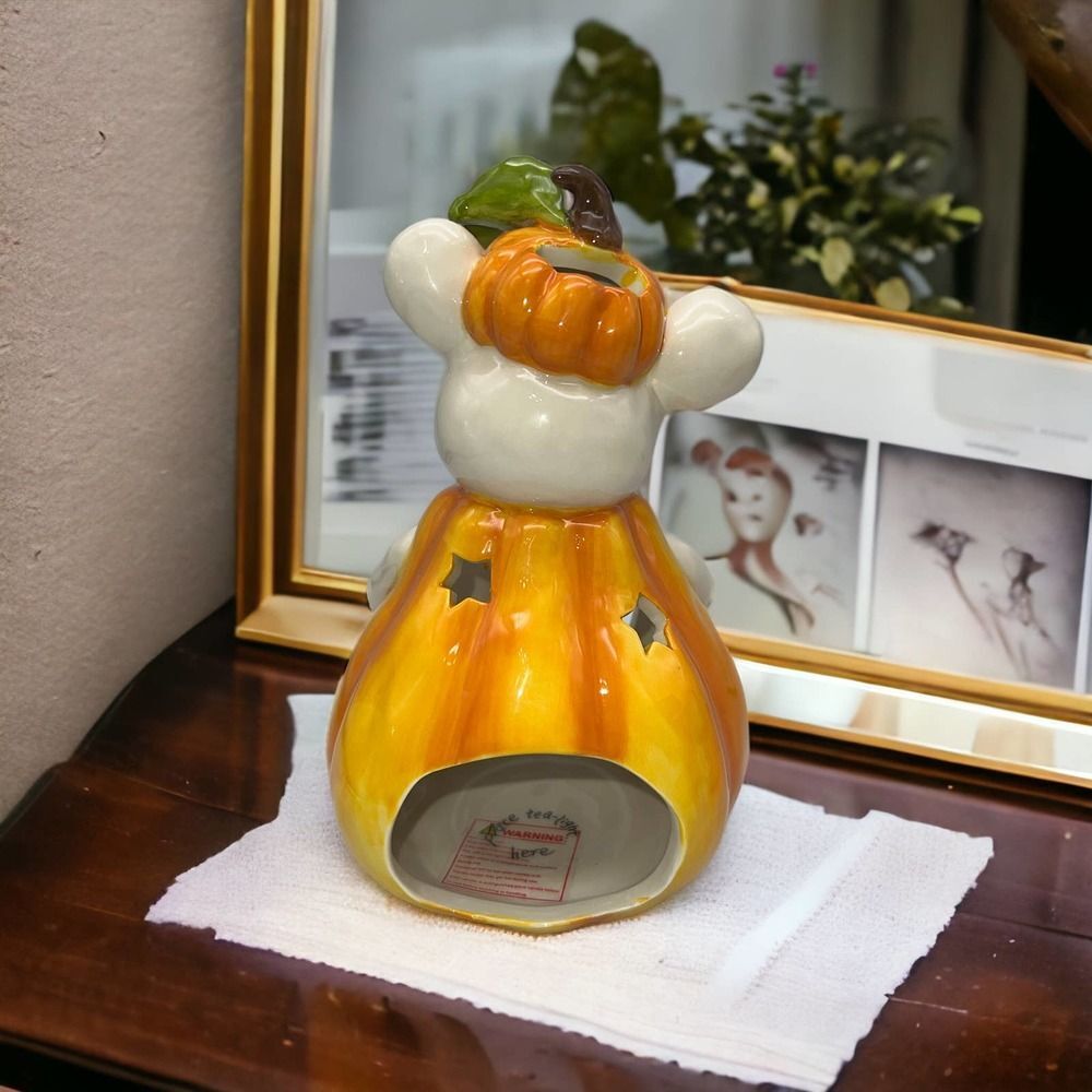 Blue Sky Clayworks Mouse Pumpkin Costume Tealight Holder - Picture 3 of 5