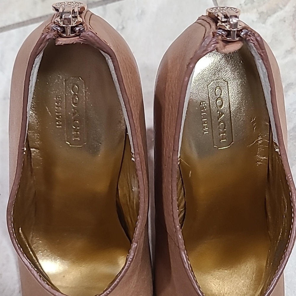 Coach Tan High Heel Ankle Boots - Picture 8 of 9