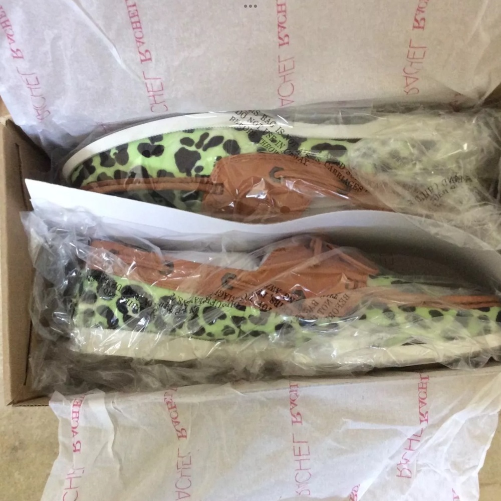 NEW RACHEL ROY Green Cheetah Leopard Canvas TYUANA LOAFER boat Shoes 8.5 M NIB - Picture 3 of 7