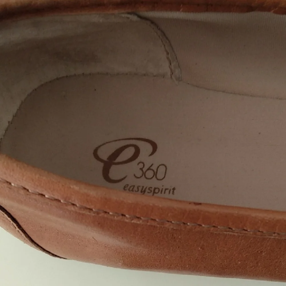 Easy Spirit 360 Genuine Leather Brown Loafers COMFY - Picture 4 of 13