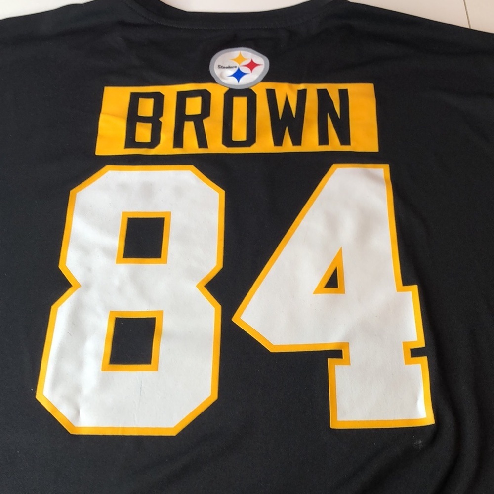 NFL Black and Gold Steelers Dry Fit Jersey Antonio Brown 84 NWOT Men’s XL - Picture 3 of 9