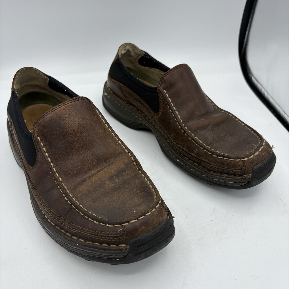 Timberland Shoes Mens Size 7‎ W Wide Brown Leather Smart Comfort Loafers 79072
