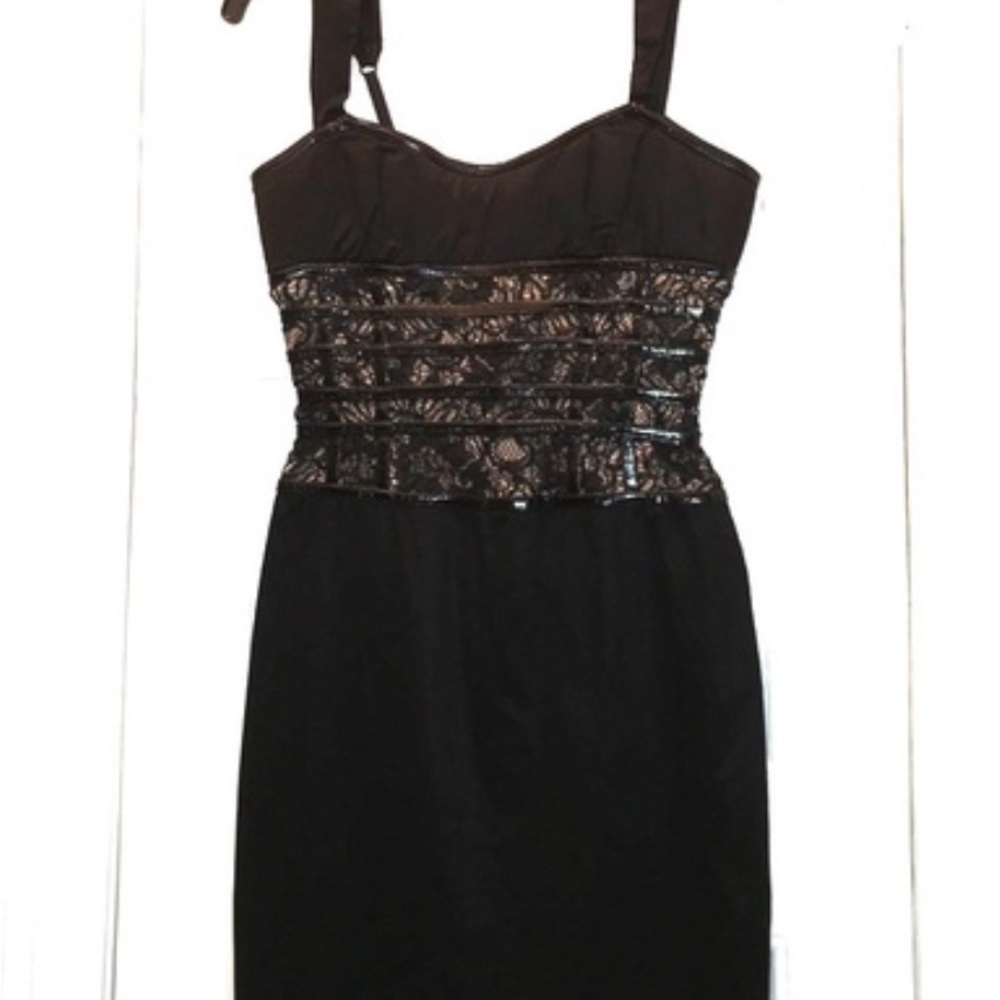 Bebe Black Sweetheart Sheath Cocktail Dress - Picture 7 of 7