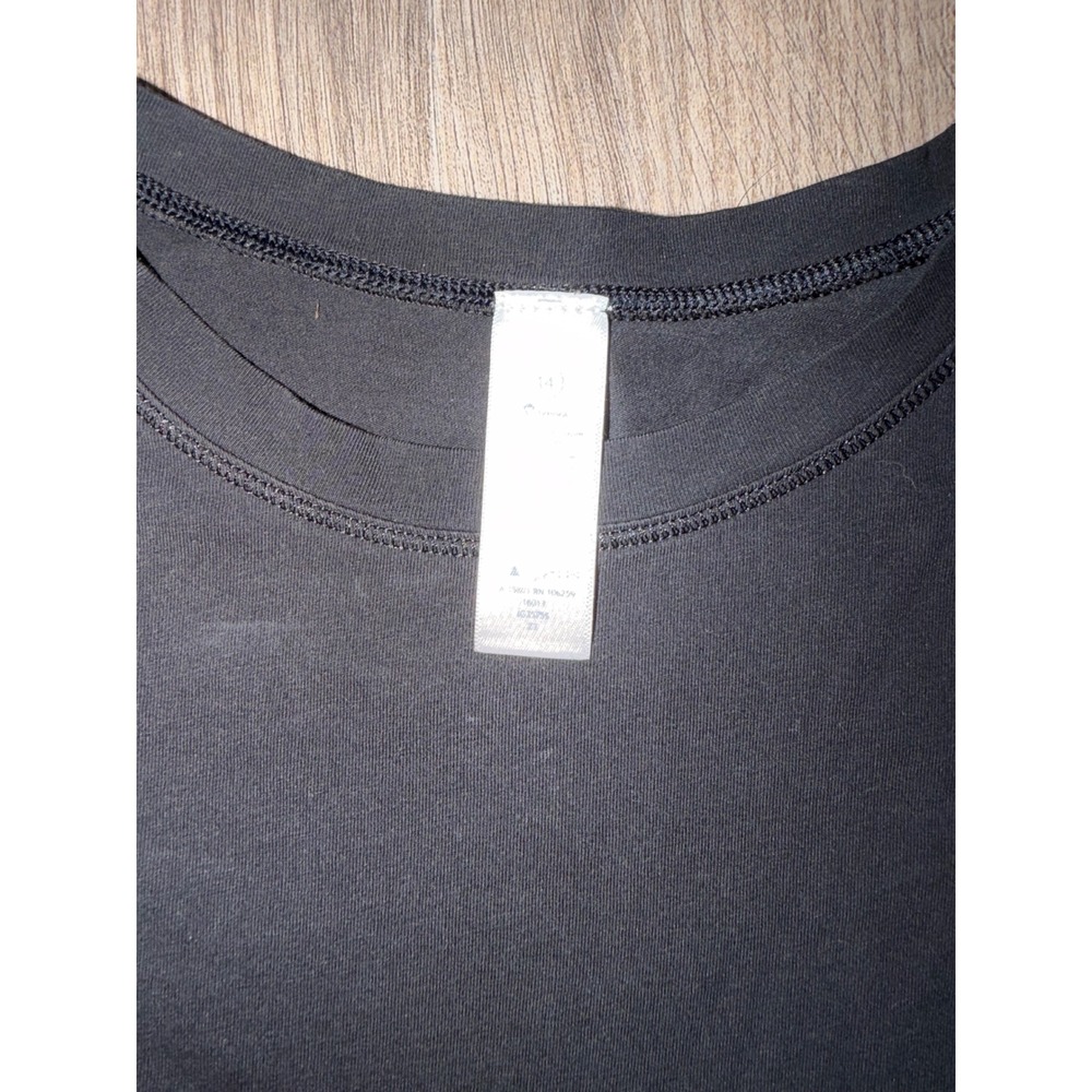 Lululemon Girls Black Long Sleeve Athletic Top Iridescent Stripes Size 14 - Picture 5 of 5