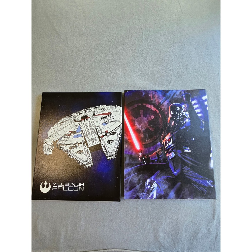 Artissimo Star Wars Canvas Wall Art Set 2pc 15x19 Darth Vader Millennium Falcon