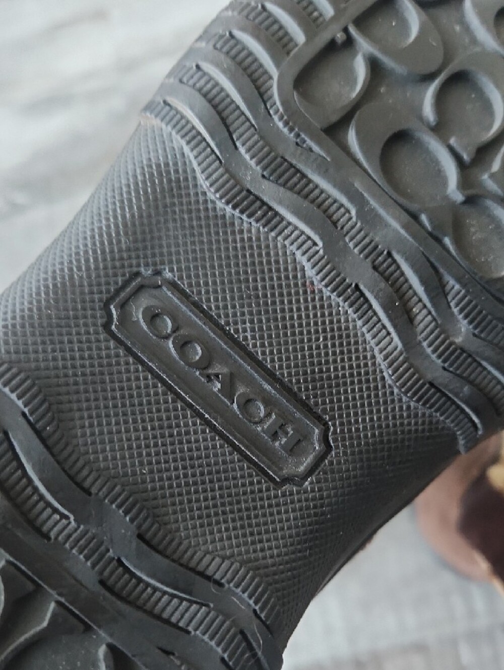 Coach Brown Signature Monogram Shearling Trim Boots - Picture 5 of 5