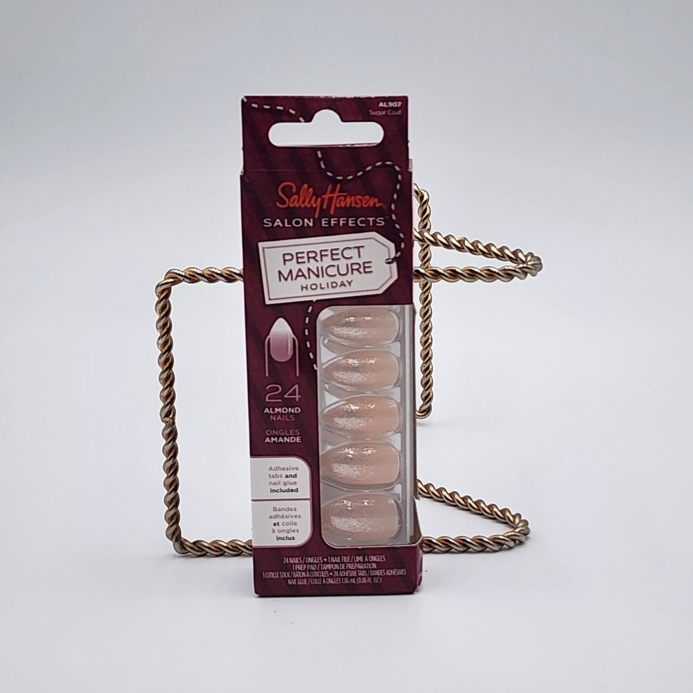 Sally Hansen Perfect Holiday Nails Manicure Salon Effect Almond AL907 Sugar Coat