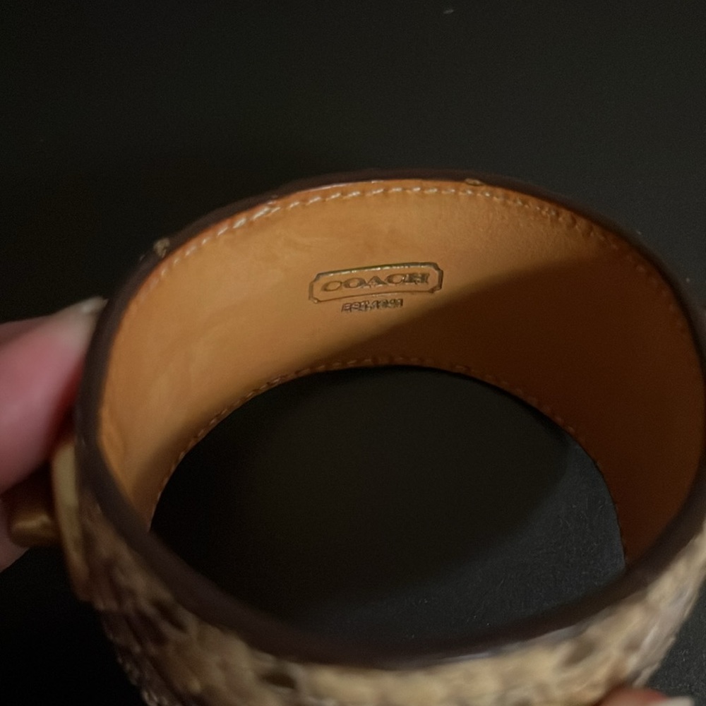 Coach Turnlock Leather Snakeskin Bracelet - Picture 3 of 3
