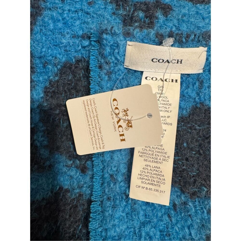Coach two tone deep blue signature c muffler/scarf - shawl nwt - Picture 6 of 8
