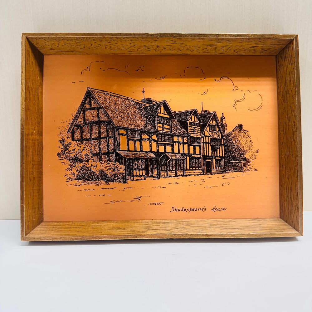 Vintage Coppercraft Copper Etching Shakespheares House Art England HBM 10