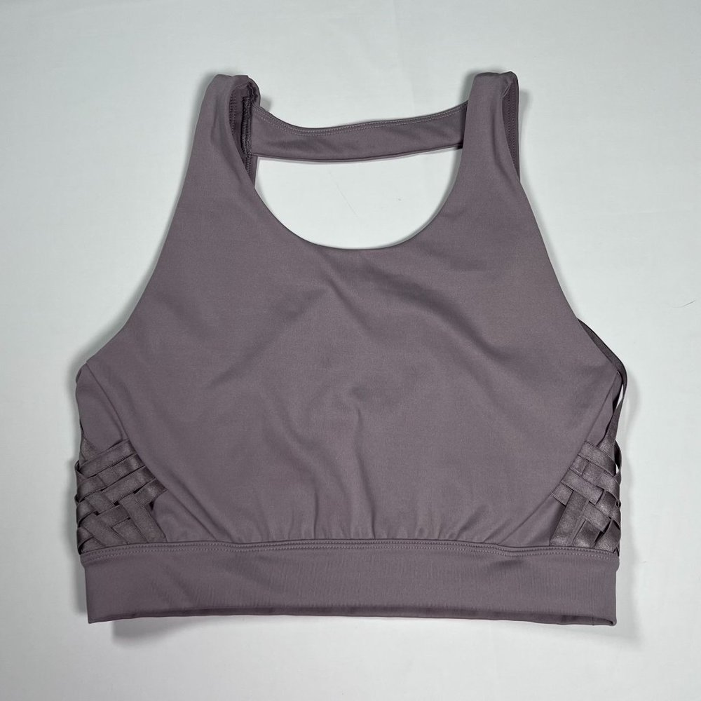 Under Armour Sports Bra Size Small Light Purple Strappy‎ Sides Mesh Back