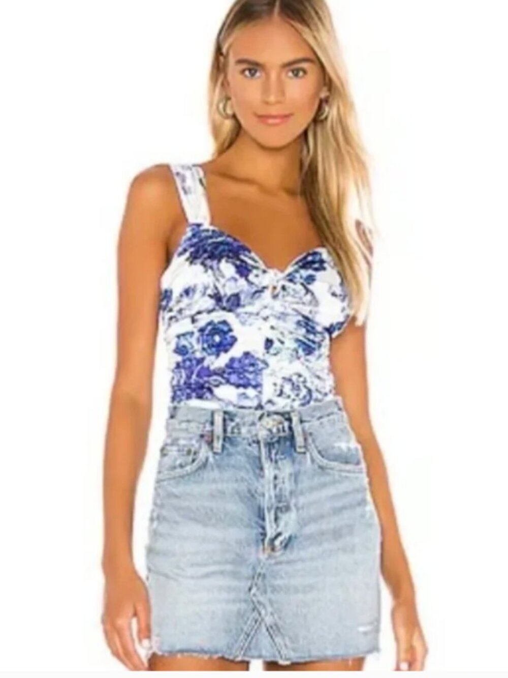 For Love and Lemons Hyacinth Tank Top M Coquette