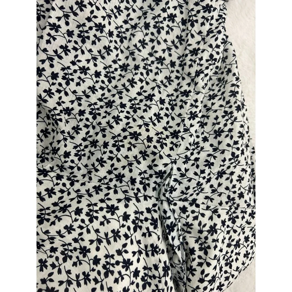 Aakaa Black and White Floral Wrap Mini Dress - Picture 9 of 11