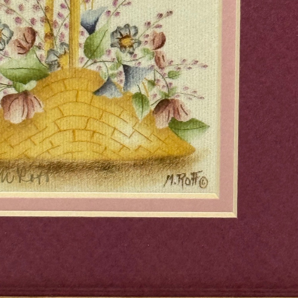 Mary Roff Theorem Painting Ltd Edition Numbered Print Pair Flower Basket Framed - Picture 4 of 16