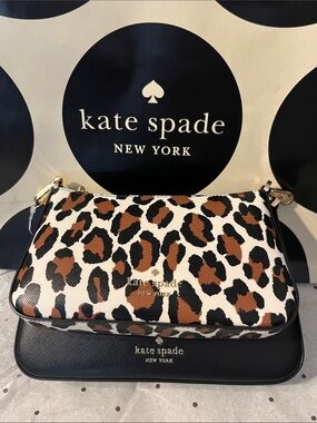 kate spade Leopard Print Convertible Crossbody Bag - Brown/Black/White