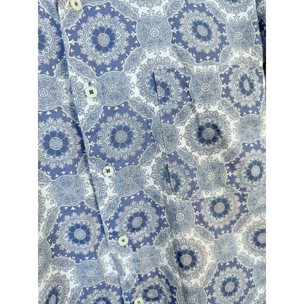 Alan Flusser Blue Pattern Button Up Shirt Size XL - Picture 6 of 11