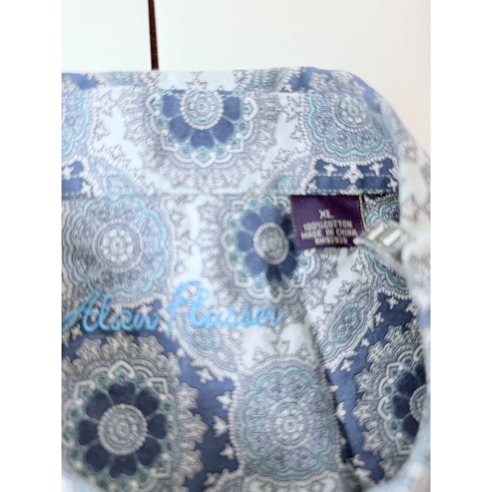 Alan Flusser Blue Pattern Button Up Shirt Size XL - Picture 10 of 11