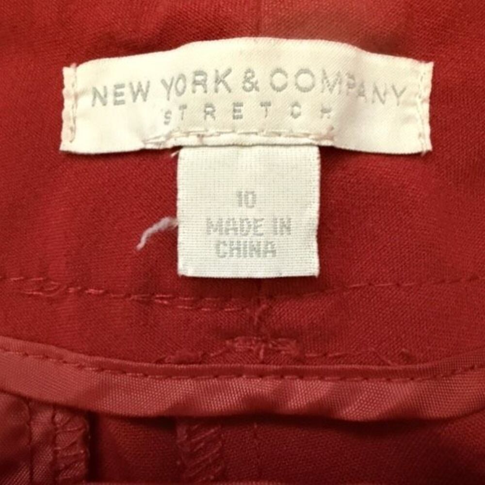 New York & Company Women's Stretch Mid Rise Bootcut Dress Pants Red Size 10 - Picture 4 of 10