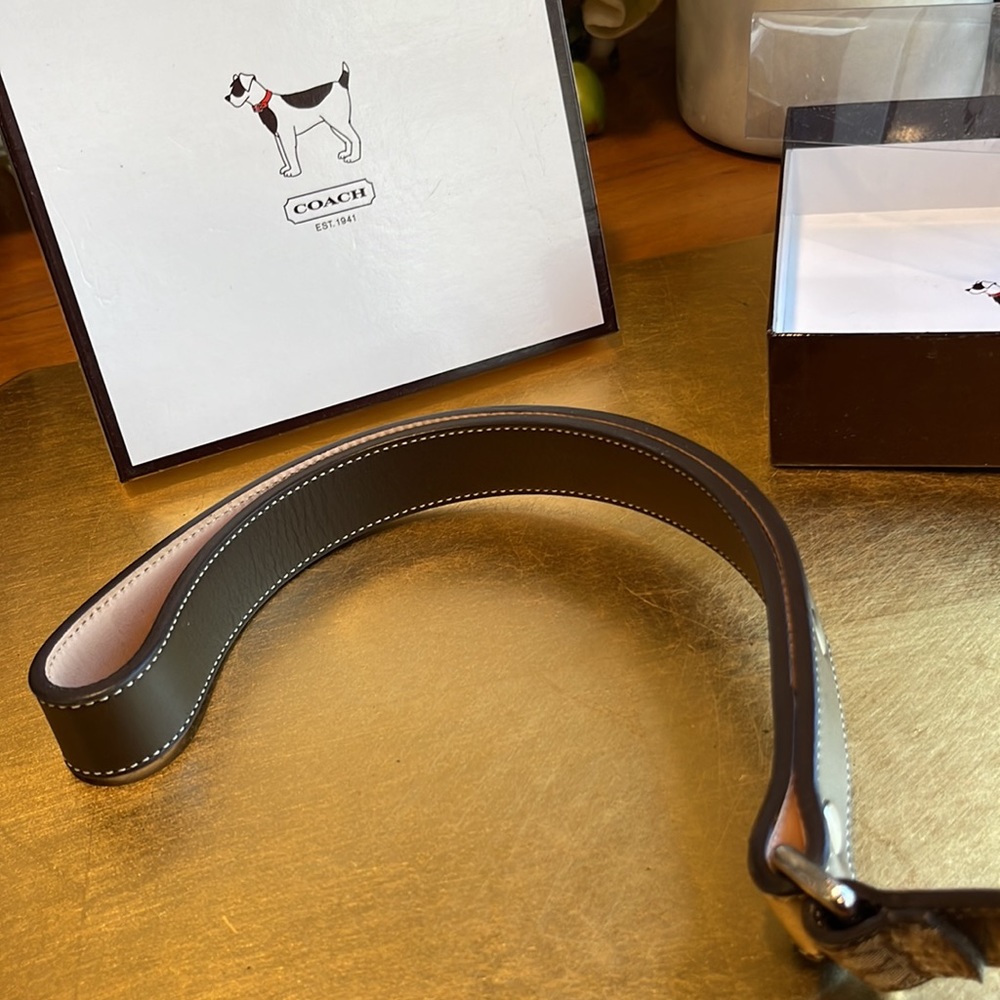 NWT! RARE Coach Brown Mini Sig Monogram Dog Leash - Picture 6 of 12