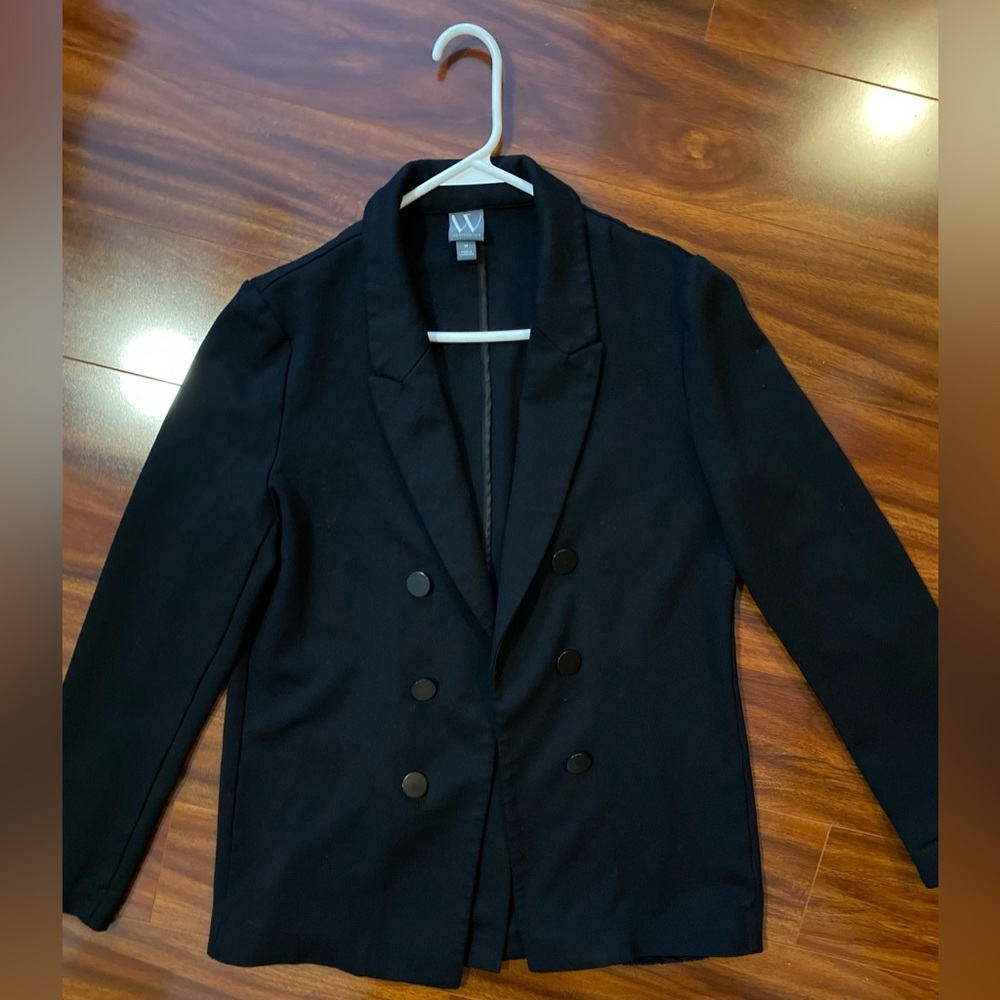 Worthington  Black Double-Breasted Blazer size medium