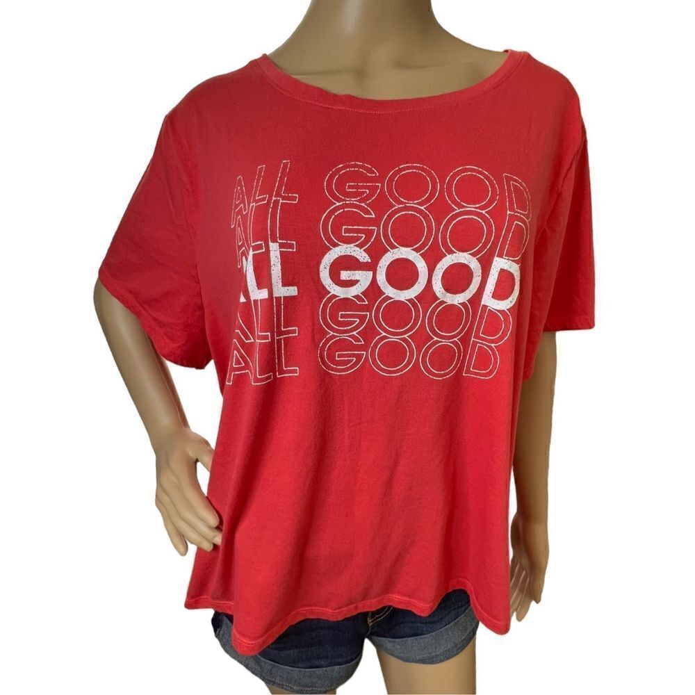 Lane Bryant Red Graphic “All Good” T-Shirt