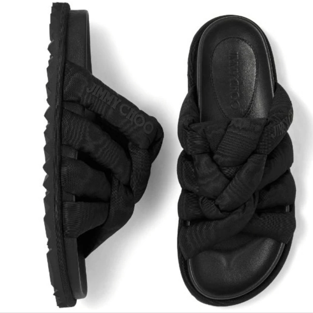 Jimmy Choo Sandals Black MSRP $595 Jimmy Choo Kes Slide Sandals - Picture 17 of 17