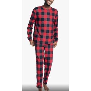 Nautica Mens Waffle Knit Pajama Set Buffalo‎ Plaid Red Navy KJ02F3 New
